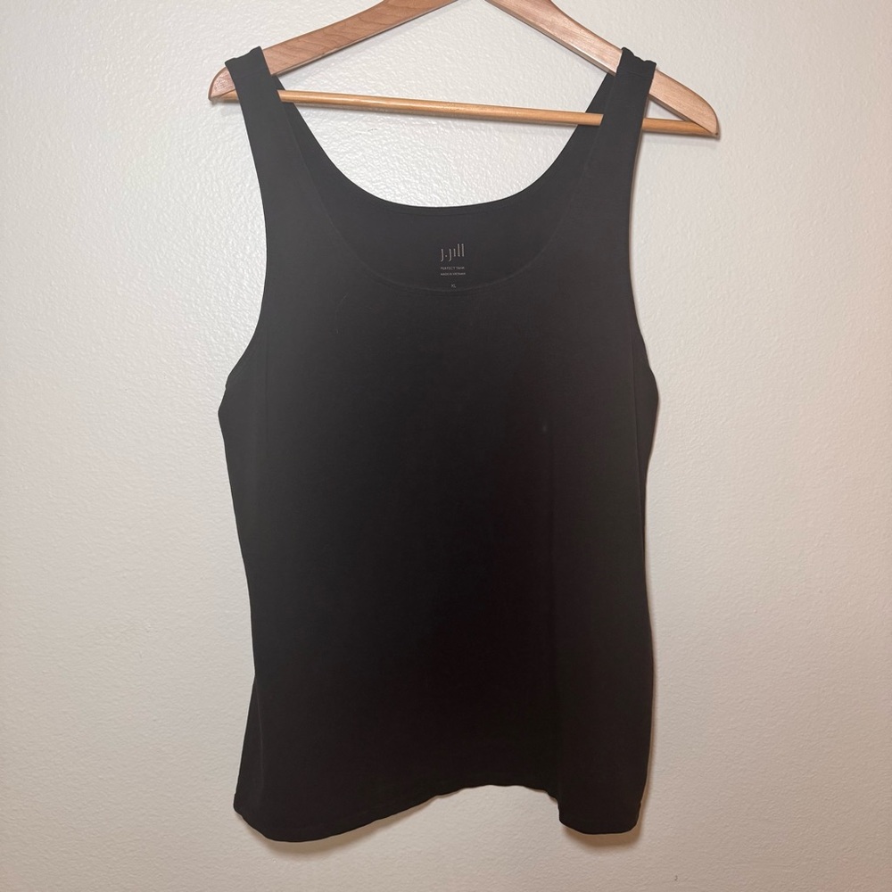 J. Jill Perfect Tank Black XL Cotton Stretch Layering Basic Sleeveless Top
